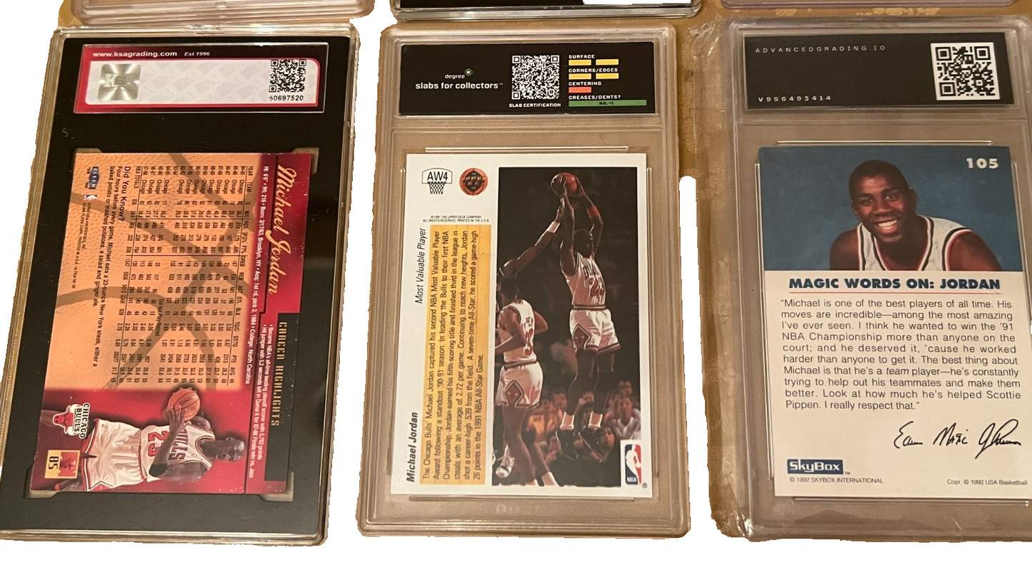 Michael Jordan Graded Cards Collection For Collectors Dream! LOT QTY: 23 Trading