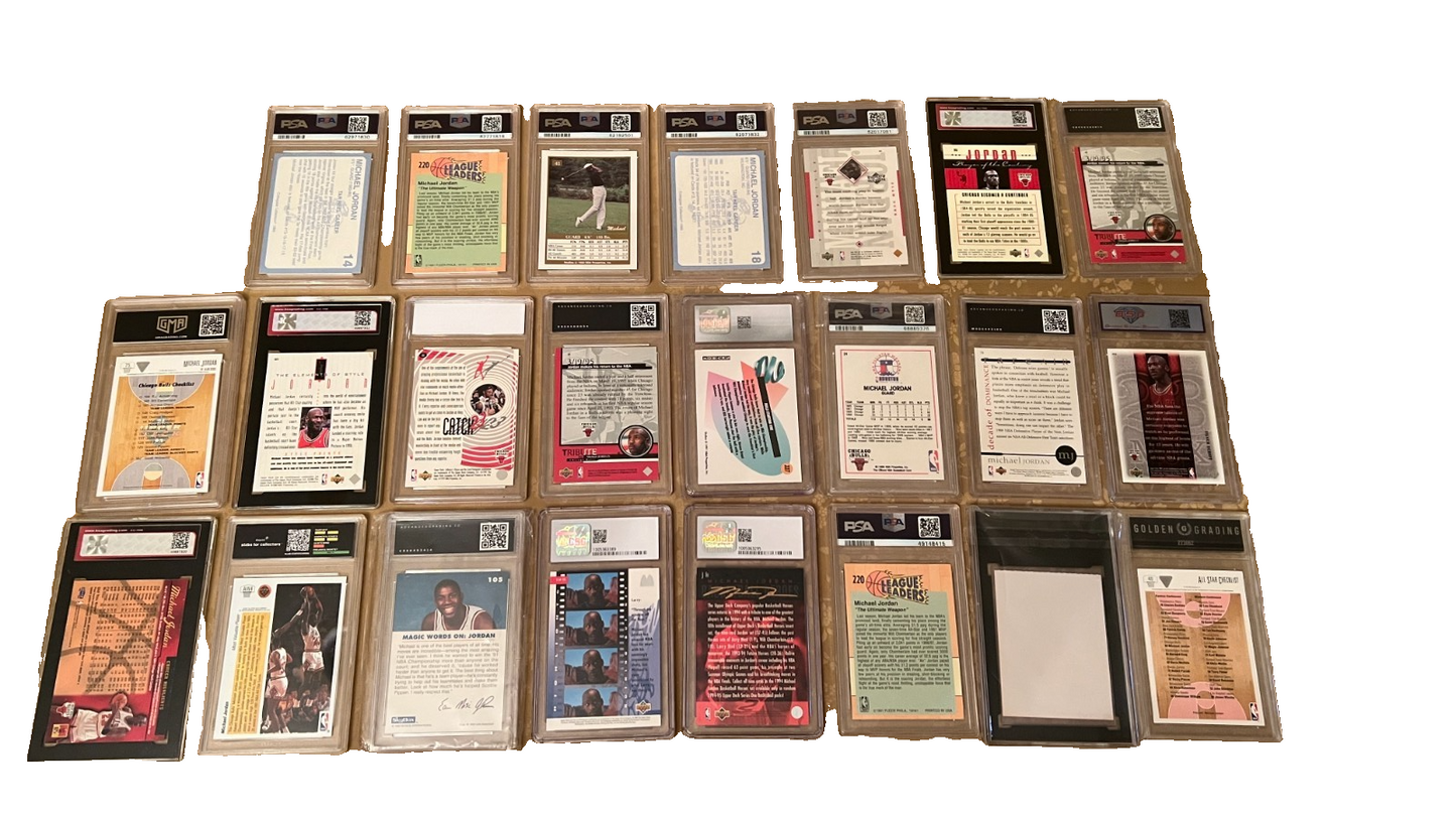 Michael Jordan Graded Cards Collection For Collectors Dream! LOT QTY: 23 Trading