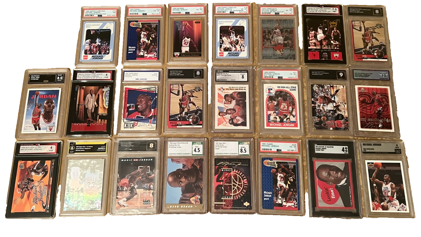 Michael Jordan Graded Cards Collection For Collectors Dream! LOT QTY: 23 Trading