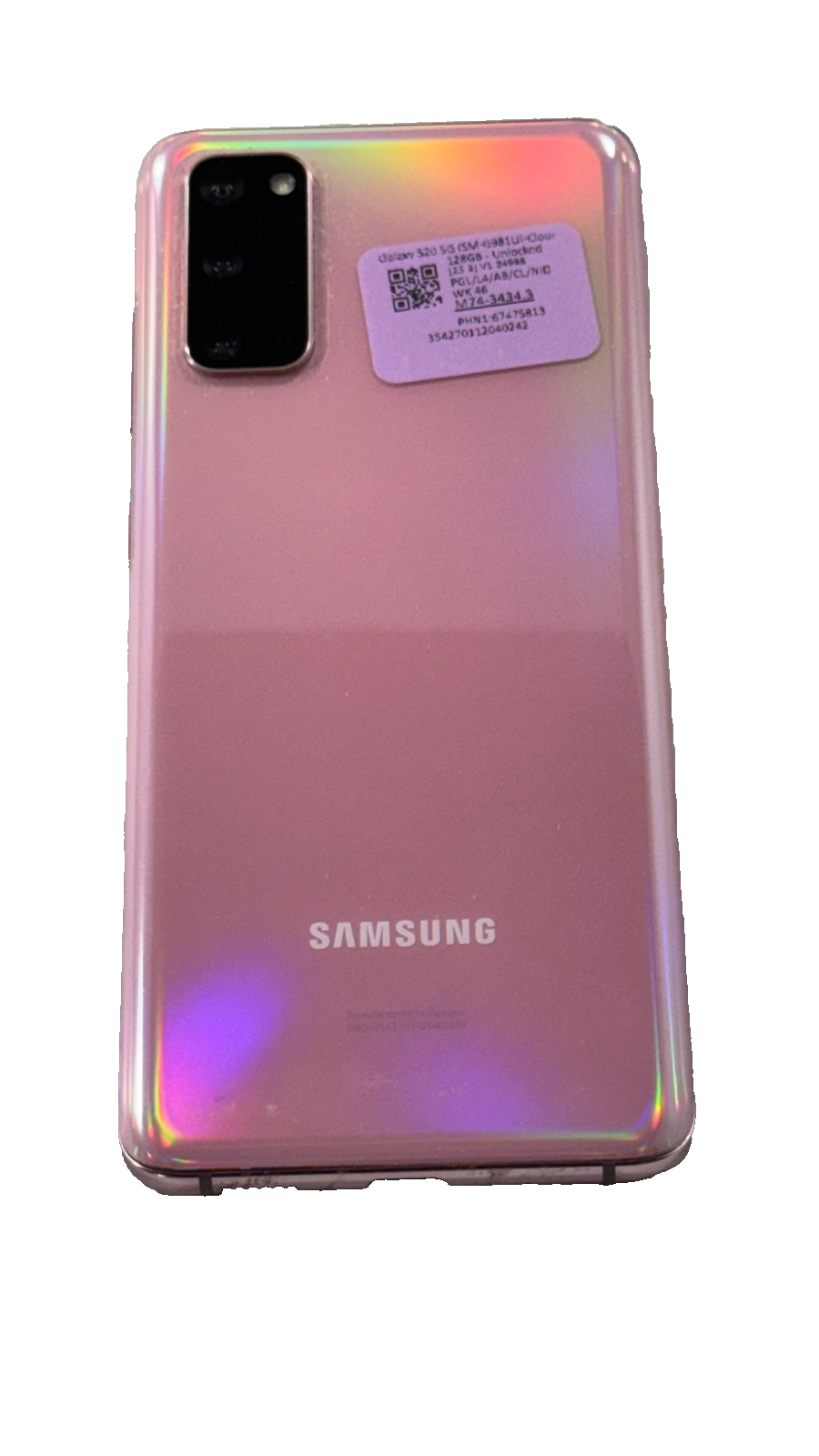 Samsung Galaxy S20 5G SM-G981U (UNLOCKED 128GB Cloud Lavender Medium Screen Burn