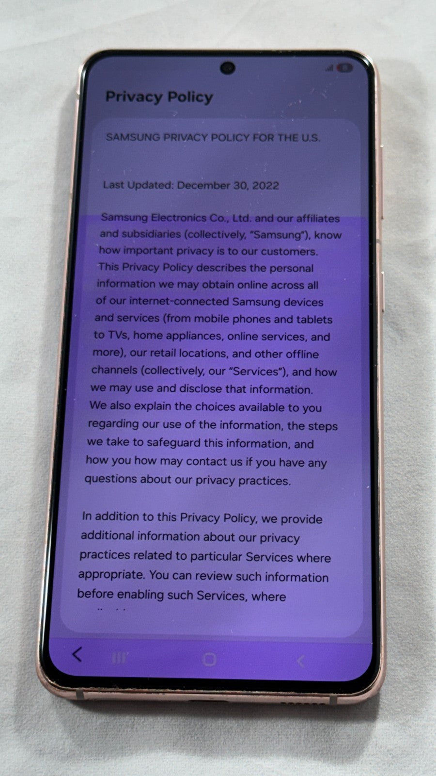 Samsung Galaxy S21 5G SM-G991U (UNLOCKED) 128GB Phantom White HEAVY SCREEN BURN
