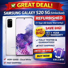 Samsung Galaxy S20 5G SM-G981V (UNLOCKED) Smartphone 128GB Cloud White VERY GOOD