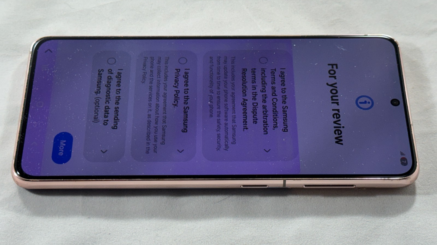 Samsung Galaxy S21 5G SM-G991U (UNLOCKED) 128GB Phantom White HEAVY SCREEN BURN