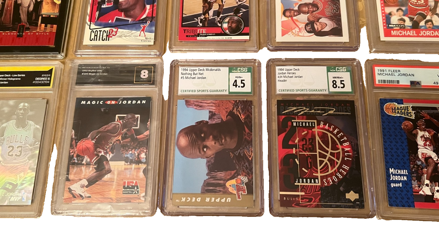 Michael Jordan Graded Cards Collection For Collectors Dream! LOT QTY: 23 Trading