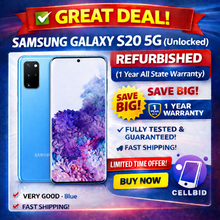 Samsung Galaxy S20 5G SM-G981V (UNLOCKED) Smartphone 128GB Cloud Blue VERY GOOD