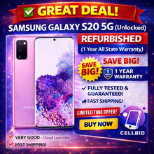 Samsung Galaxy S20 5G SM-G981U (UNLOCKED) Smartphone 128GB Lavender VERY GOOD