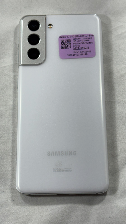 Samsung Galaxy S21 5G SM-G991U (UNLOCKED) 128GB Phantom White HEAVY SCREEN BURN