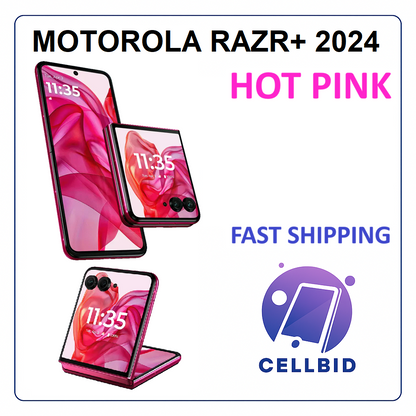 MOTOROLA MOTO RAZR+ PLUS FLIP 2024 XT2451 🔒 Locked to T-mobile 256GB HOT PINK