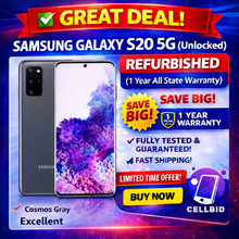 Samsung Galaxy S20 5G SM-G981U (UNLOCKED) Smartphone 128GB Cosmic Gray Excellent