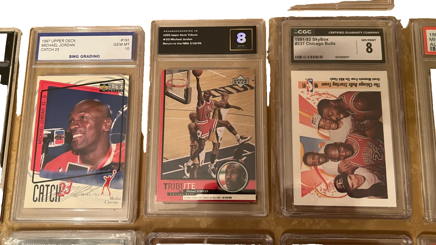 Michael Jordan Graded Cards Collection For Collectors Dream! LOT QTY: 23 Trading