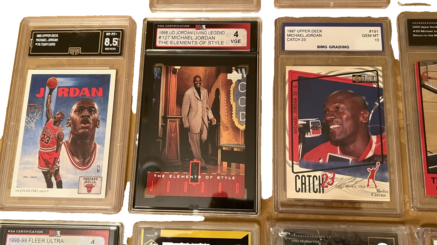 Michael Jordan Graded Cards Collection For Collectors Dream! LOT QTY: 23 Trading