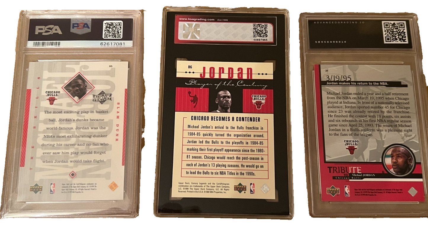 Michael Jordan Graded Cards Collection For Collectors Dream! LOT QTY: 23 Trading