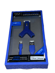NEW Tylt Y-CHARGE 2.1 Dual 2-USB Car Charger Apple iPhone Cable