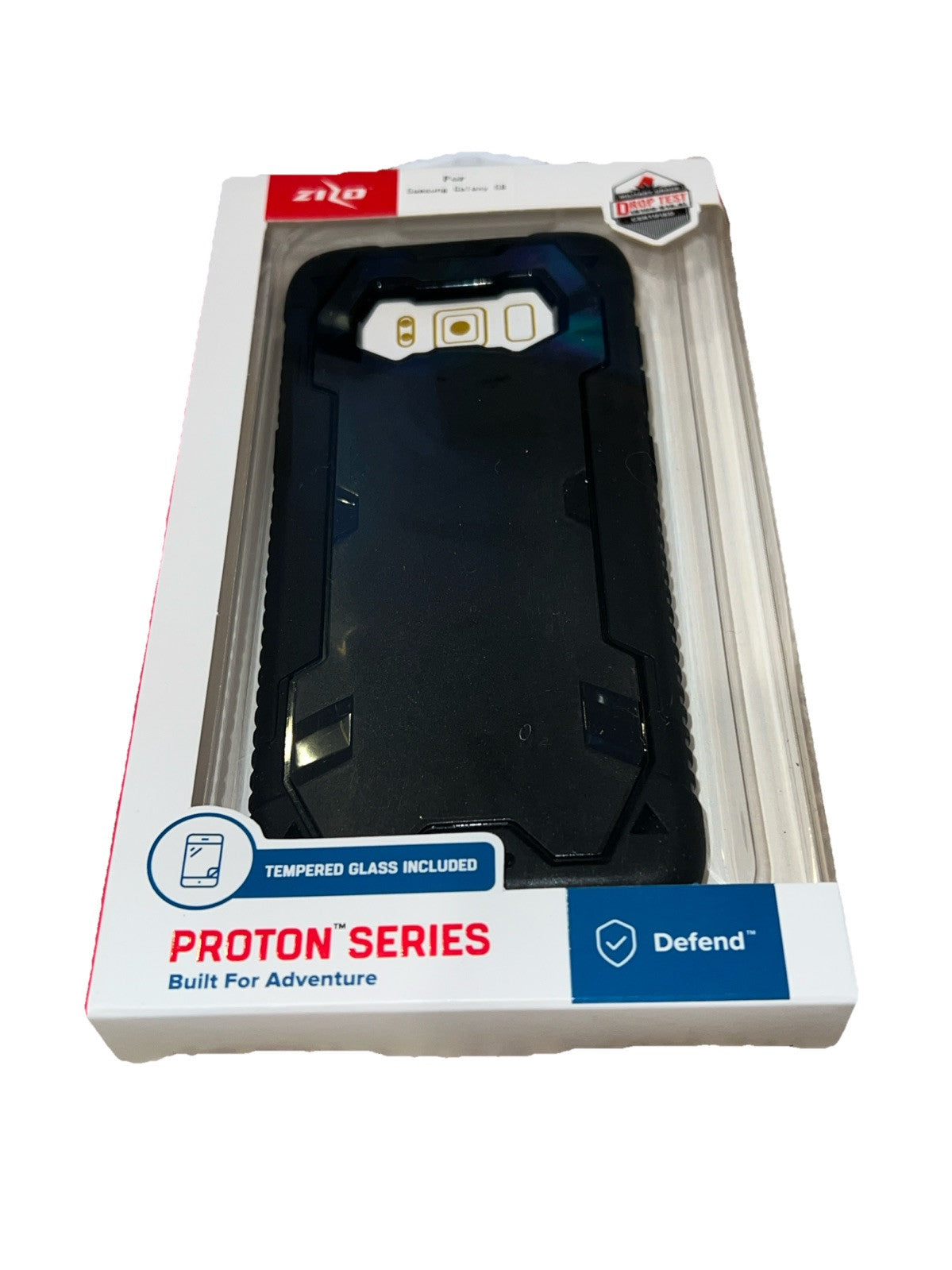 Galaxy S8 Zizo Proton  Protective Bumper Phone Case Black w/ Tempered Glass